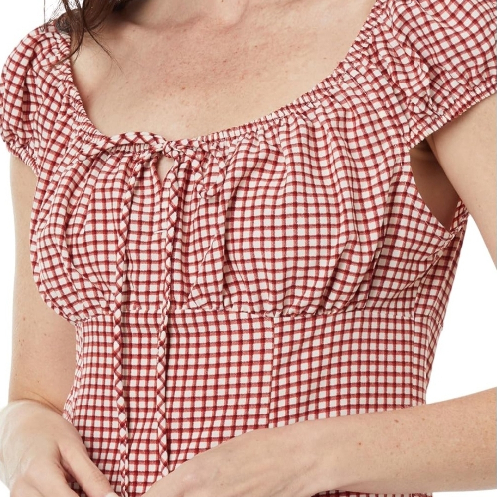 Levi's Red and White Checkered CLEMENTINE Mini Dress
